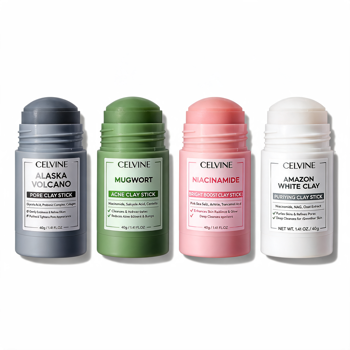 Celvine Clay Stick Masks